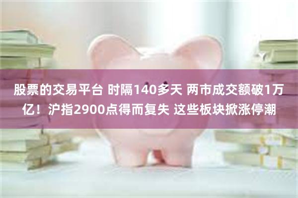 股票的交易平台 时隔140多天 两市成交额破1万亿！沪指2900点得而复失 这些板块掀涨停潮