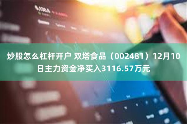 炒股怎么杠杆开户 双塔食品（002481）12月10日主力资金净买入3116.57万元